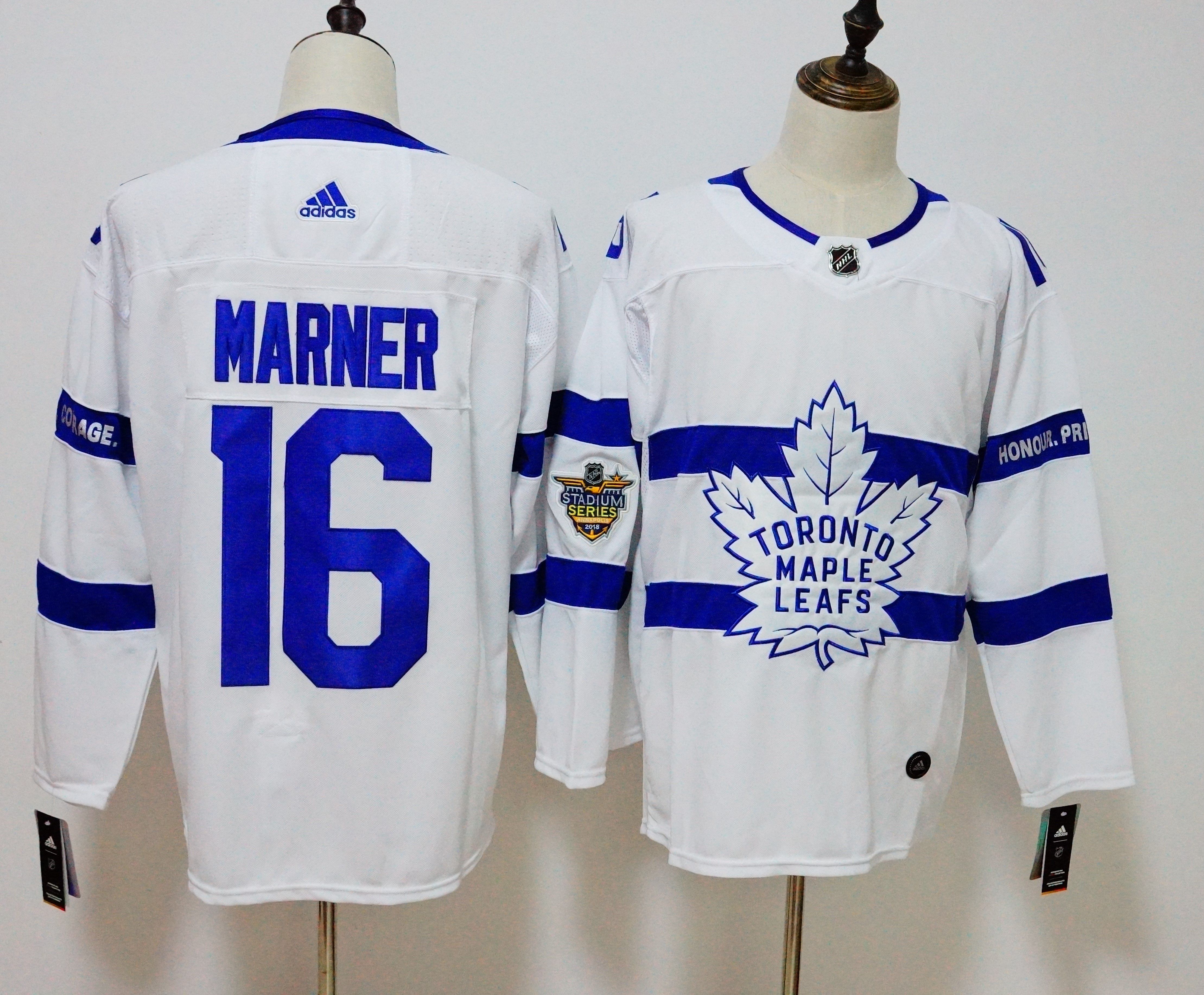 Men Toronto Maple Leafs #16 Marner White Adidas AD NHL Jerseys